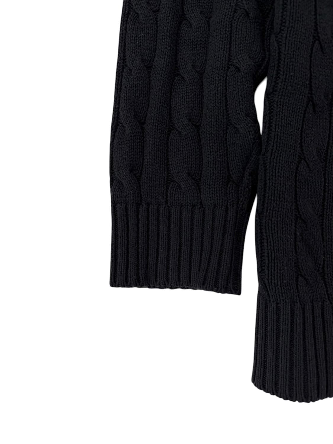 폴로 꽈배기 니트 블랙 (L) 상품이미지5