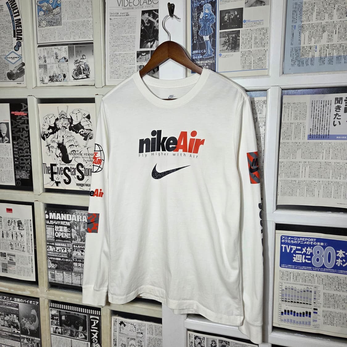 나이키 에어 프린팅 화이트 코튼 롱슬리브 상품이미지1