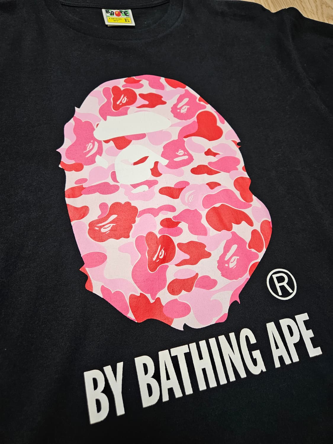 베이프 반팔 티셔츠 블랙 핑크 XL 상품이미지2