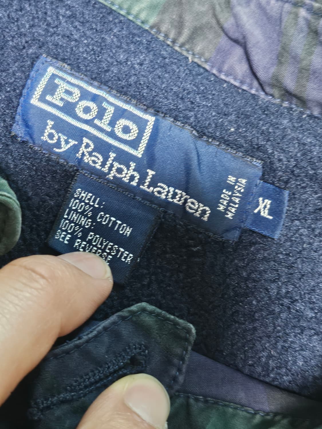 90s 폴로랄프로렌 스포츠 성조기 체크패턴 스윙탑 블루종 자켓 XL 상품이미지3