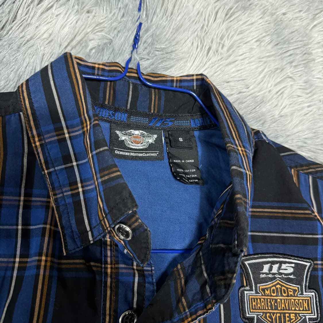 할리데이비슨 체크 반팔셔츠 S사이즈 상품이미지3