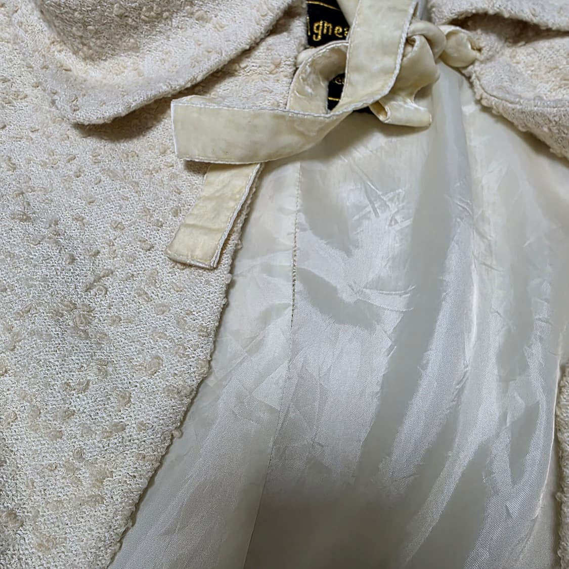 일본빈티지)로맨틱히메라떼갸루st 모리걸 트위드리즈리사깔 리본 볼레로자켓 상품이미지5