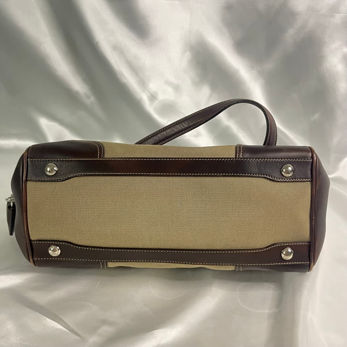 프라다 캔버스 보스턴백 브라운 가죽 A급 단품 상품이미지7