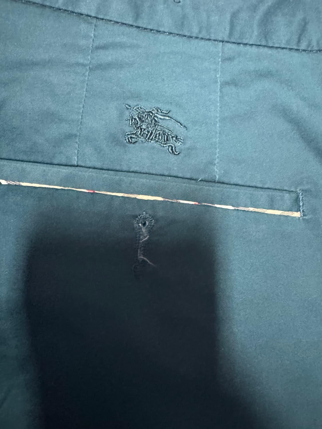 버버리 ESTABLISHED 뒷 로고 반바지 37.7인치 청록 상품이미지3