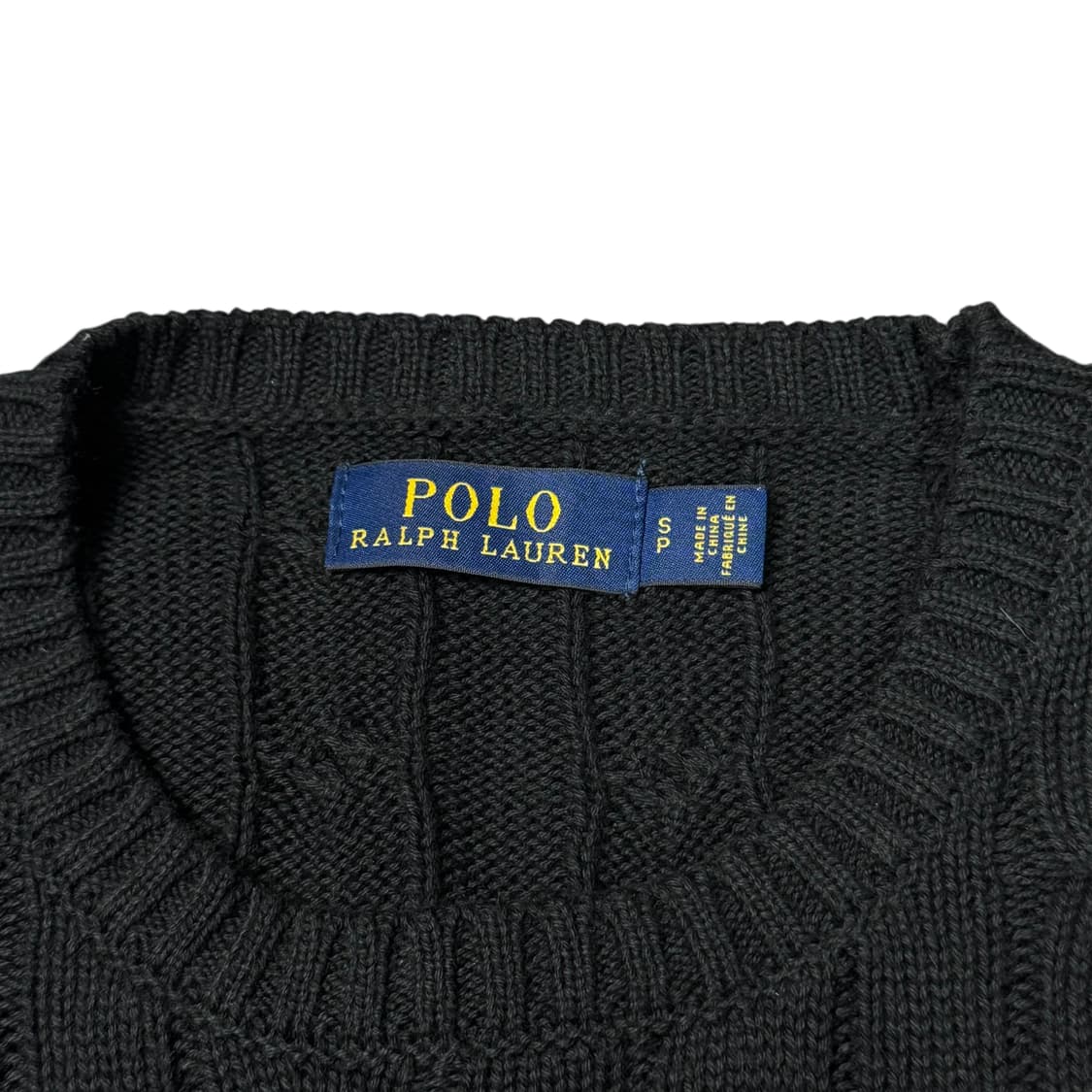 (S) 폴로 랄프로렌 신형라벨 케이블 니트 블랙 상품이미지3