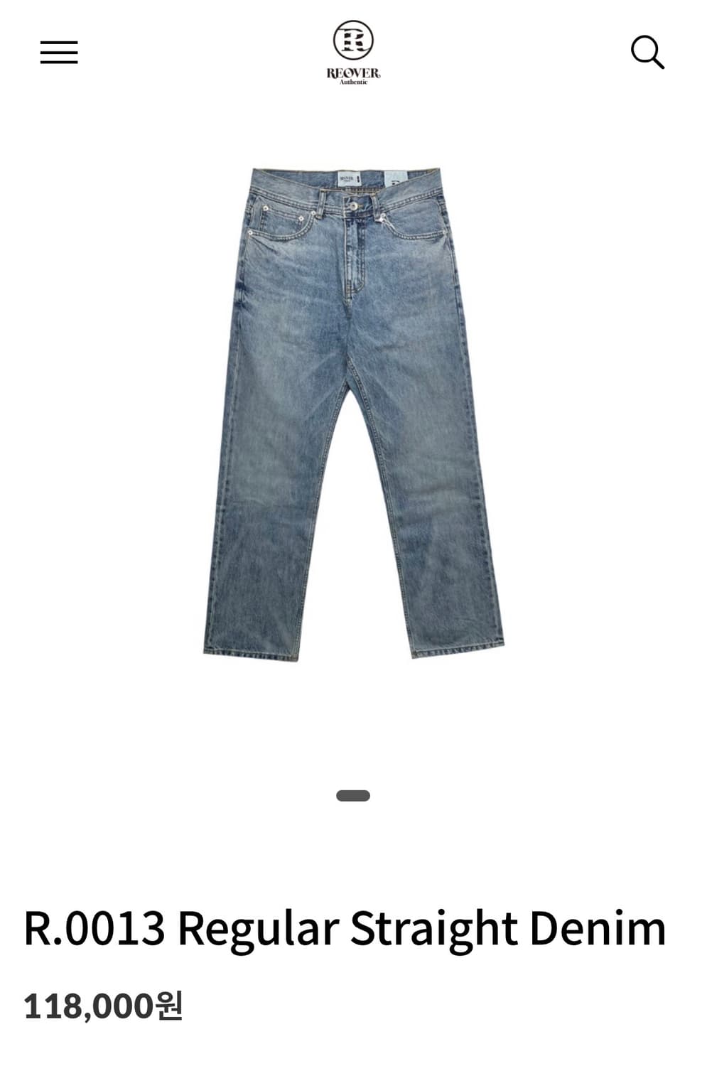 [XL] 리오버 R.0013 Regular Straight Denim 상품이미지1