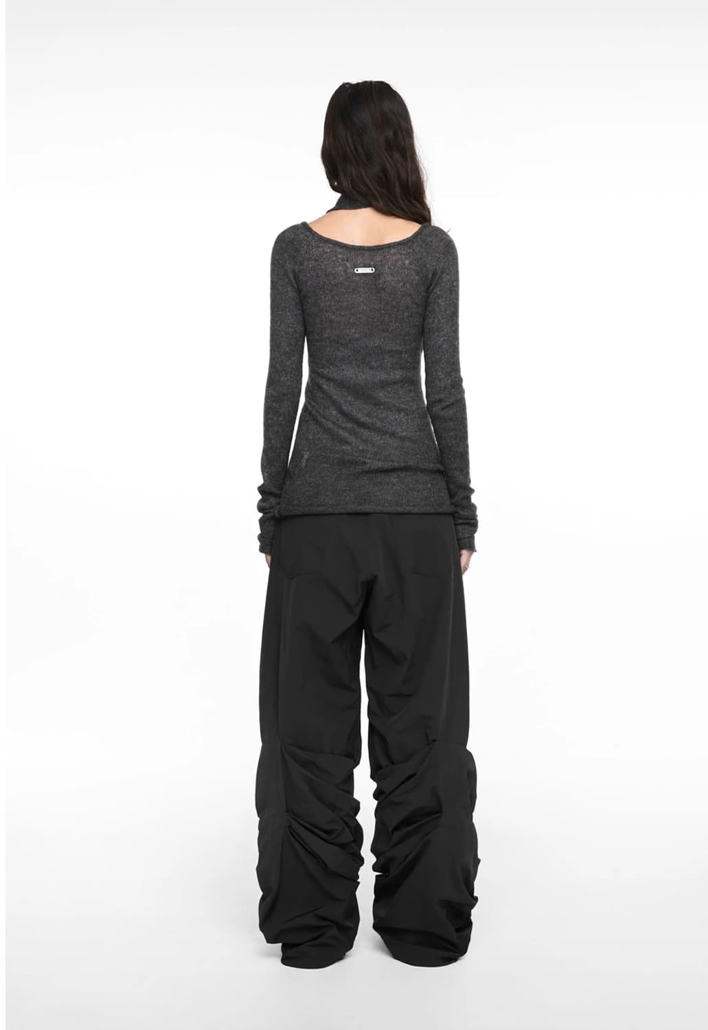 FINTUCK NYLON PANTS (UNISEX) BLACK 상품이미지2