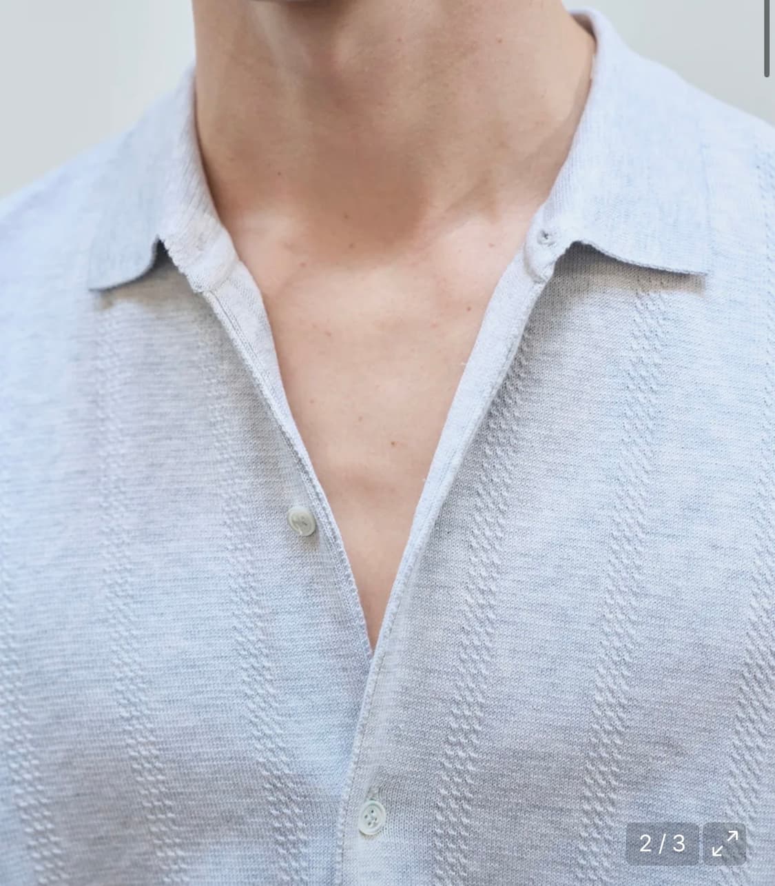 [새상품] 제이리움 코튼 버튼업 니트 셔츠 아이보리 XL 상품이미지4