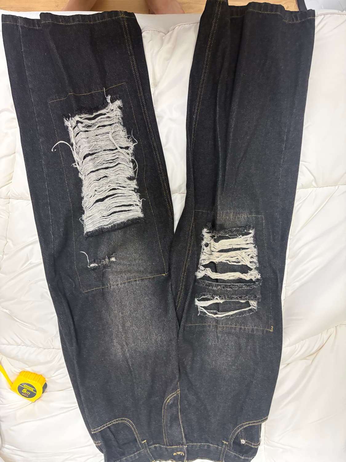 데미지 데님팬츠 블랙 상품이미지1