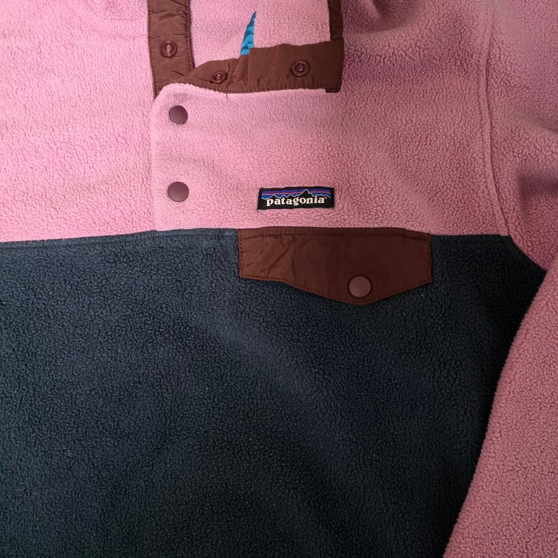 [L] 빈티지 파타고니아 신칠라 플리스 스냅 풀오버 핑크/네이비 상품이미지2