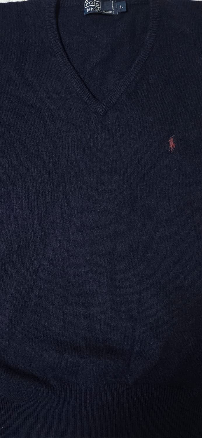 폴로 랄프로렌 램스울 V넥 니트 네이비 L 상품이미지5