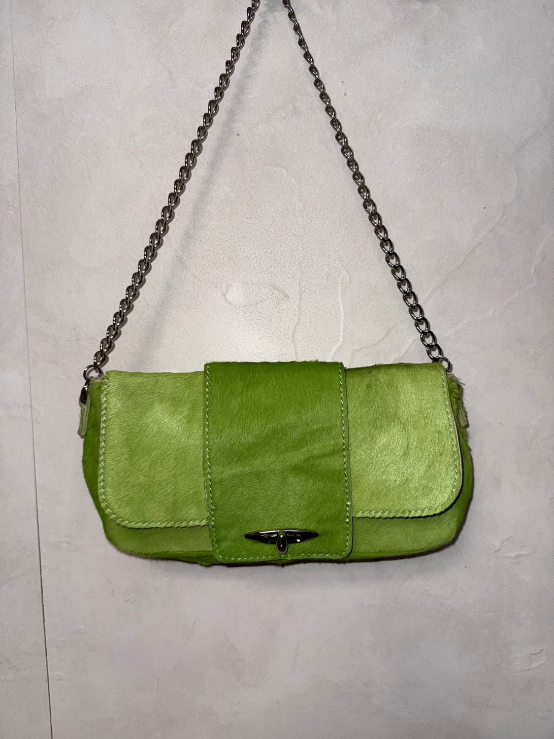 Light green calf fur chain shoulder bag 상품이미지2