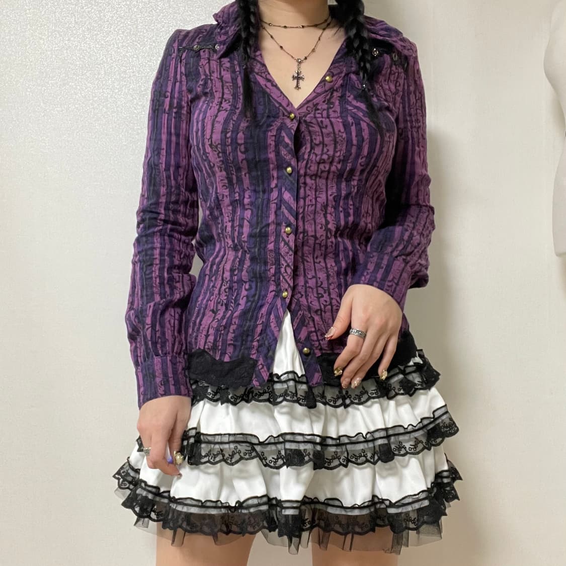 Purple Gothic Punk Blouse 상품이미지4