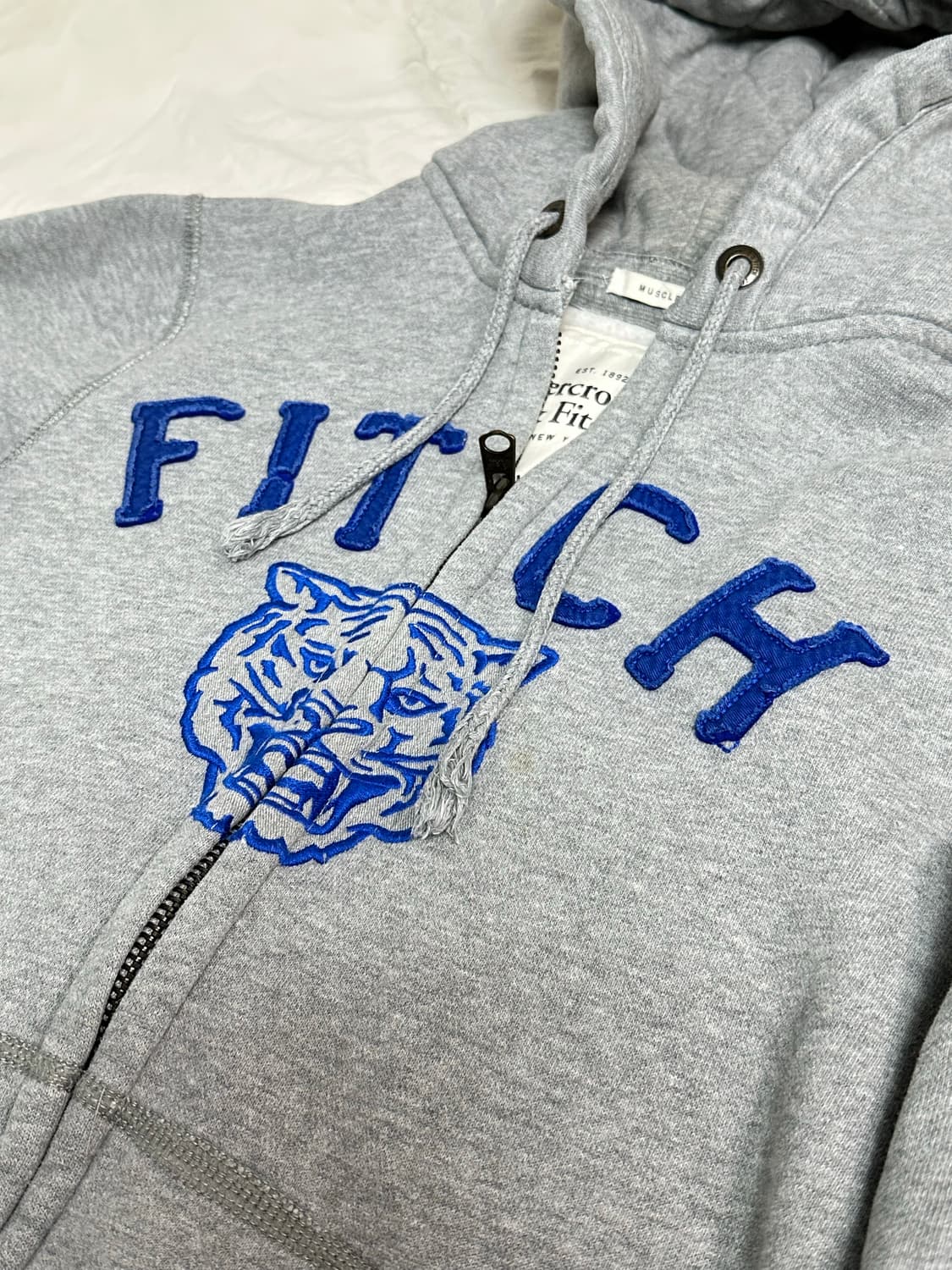 아베크롬비 후드 집업 그레이 빈티지 라지 상품이미지4