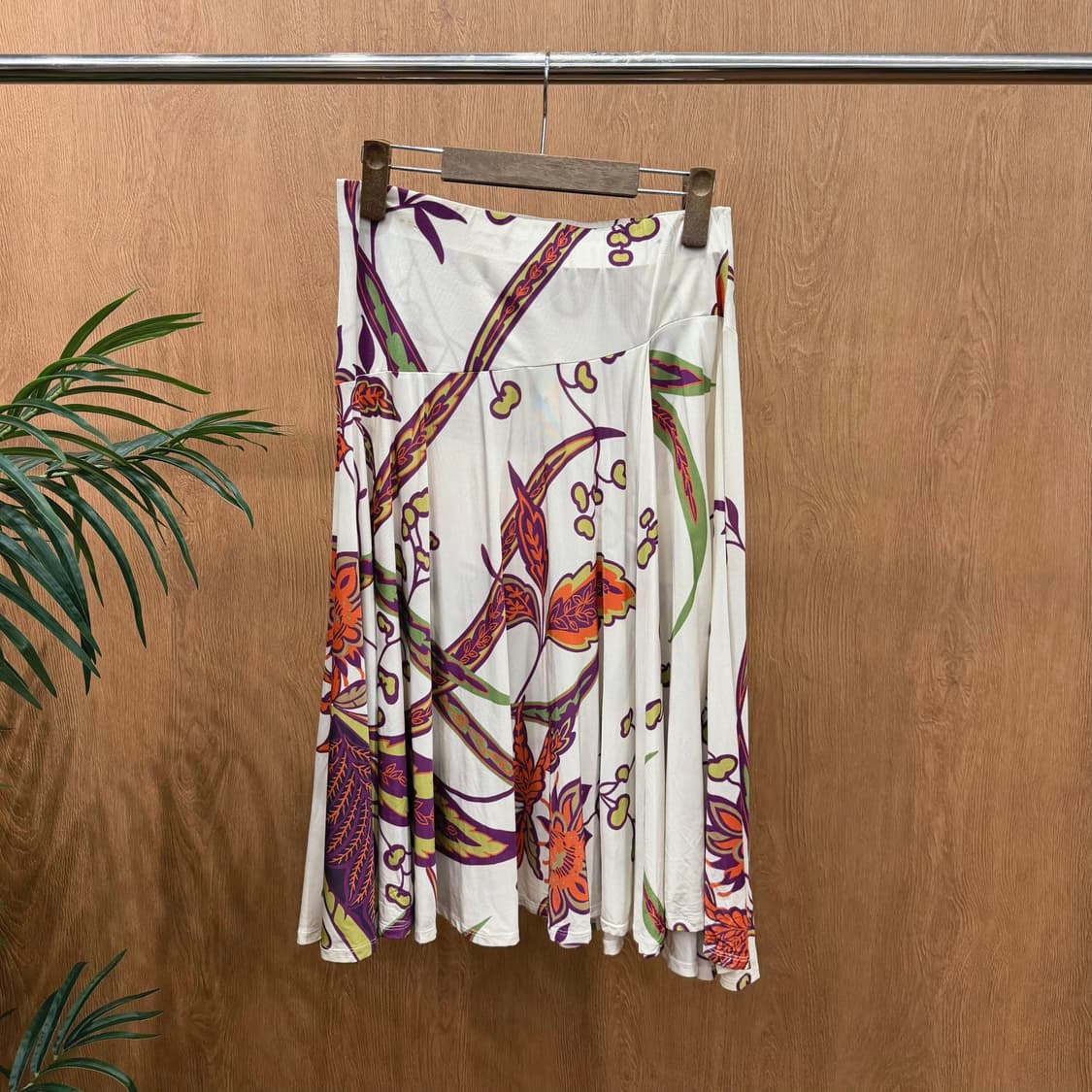 막스마라 롱 스커트 플로럴 보태니컬 프린팅 디테일 플레어핏 아이보리 레드 상품이미지1