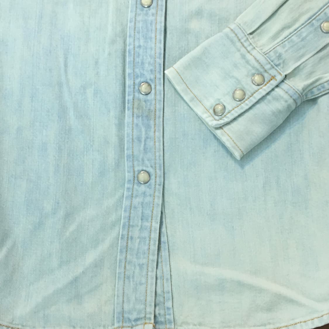 리바이스 그린 톤 연청 데님 웨스턴 셔츠 남성 97 여성 55 66 상품이미지4