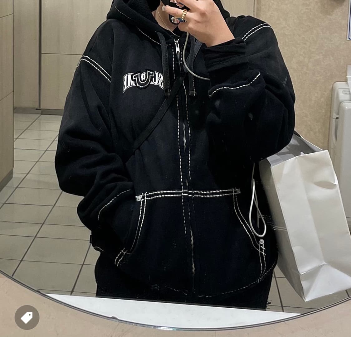 슈프림 x 트루 릴리전 집업 후드 스웨트셔츠 블랙 - 22FW 상품이미지1