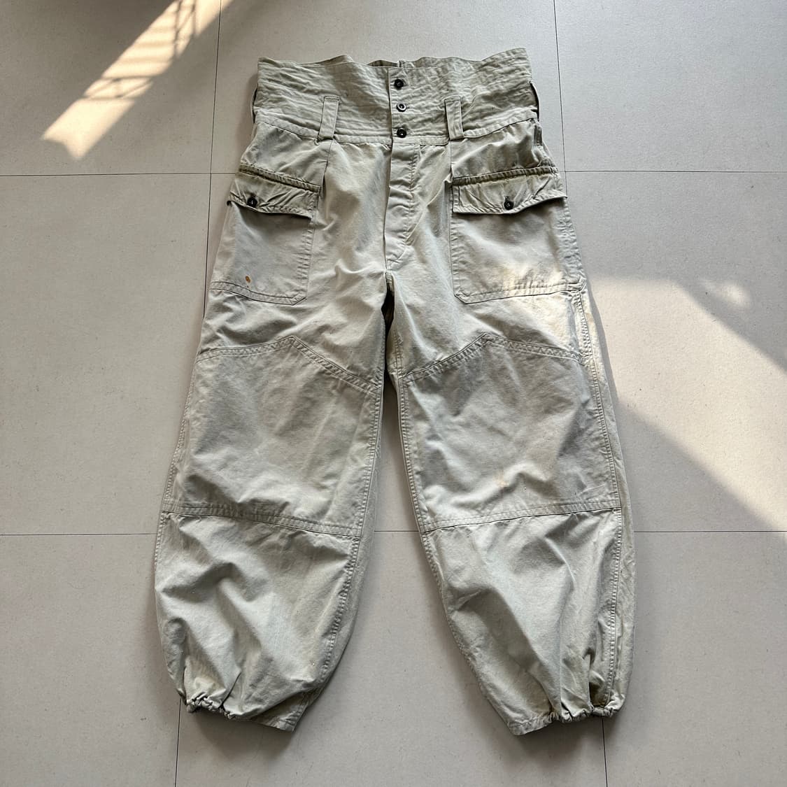 60s 영국 빈티지 하이웨이스트 워크 팬츠 (34) 상품이미지1