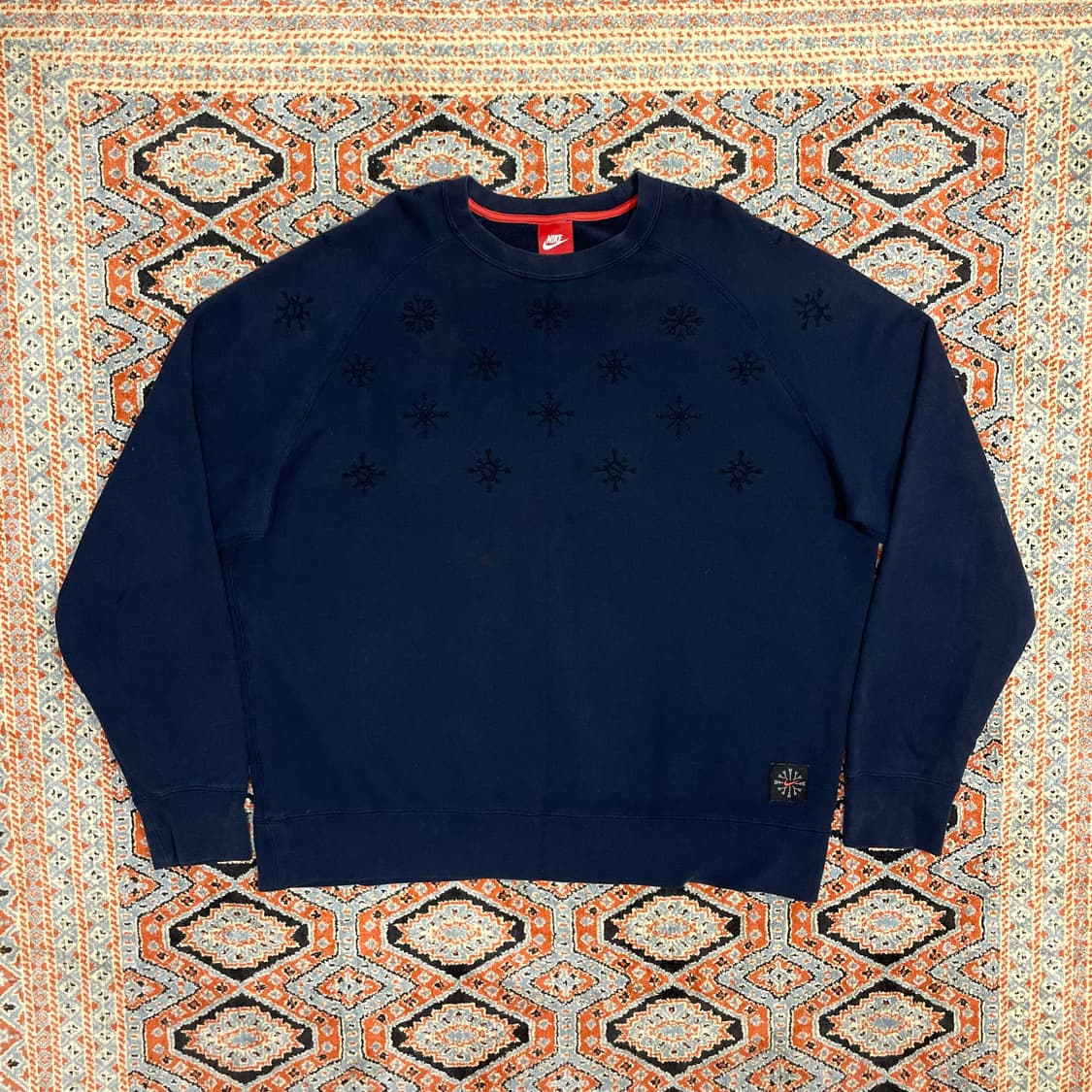 나이키 눈꽃 프린팅 네이비 맨투맨 남성XXL 상품이미지1