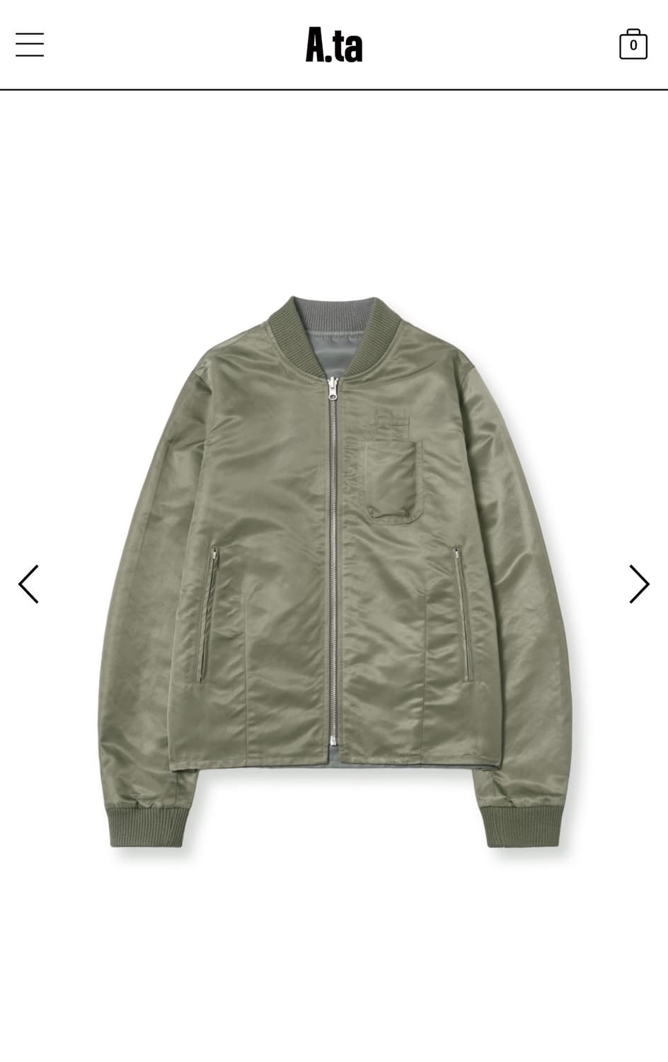 A.ta 에이타 리버서블 ma-1 L사이즈 팝니다 상품이미지1