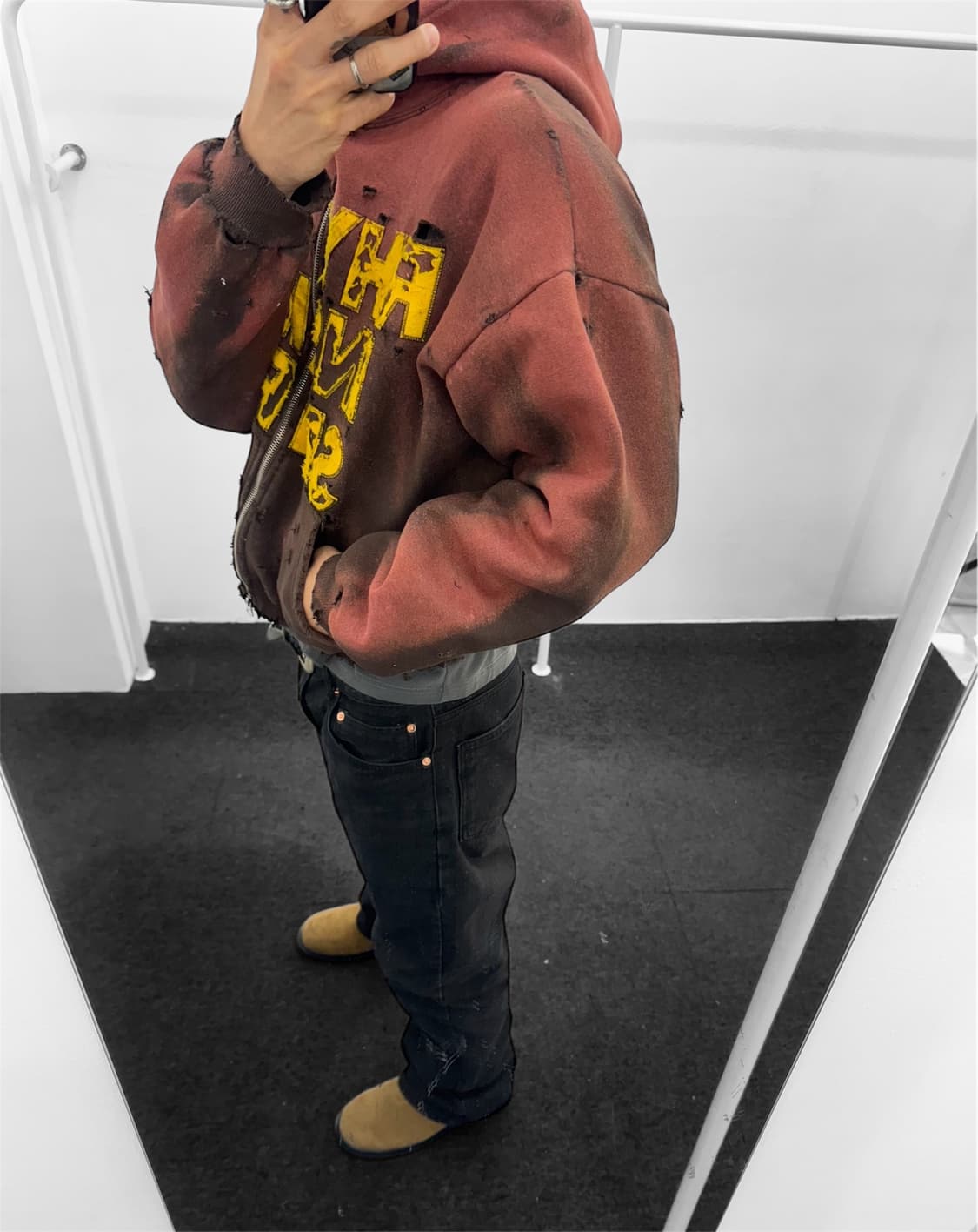 빈티지 크롭 후드집업(기모) 상품이미지8