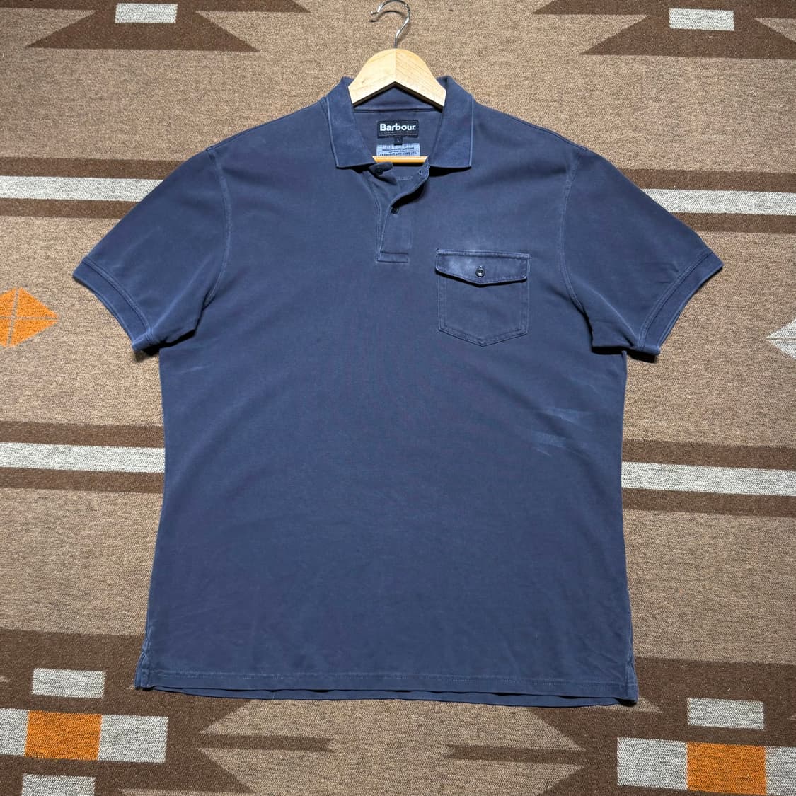 Barbour 바버 가먼트다이드 반팔 카라티 L 상품이미지1
