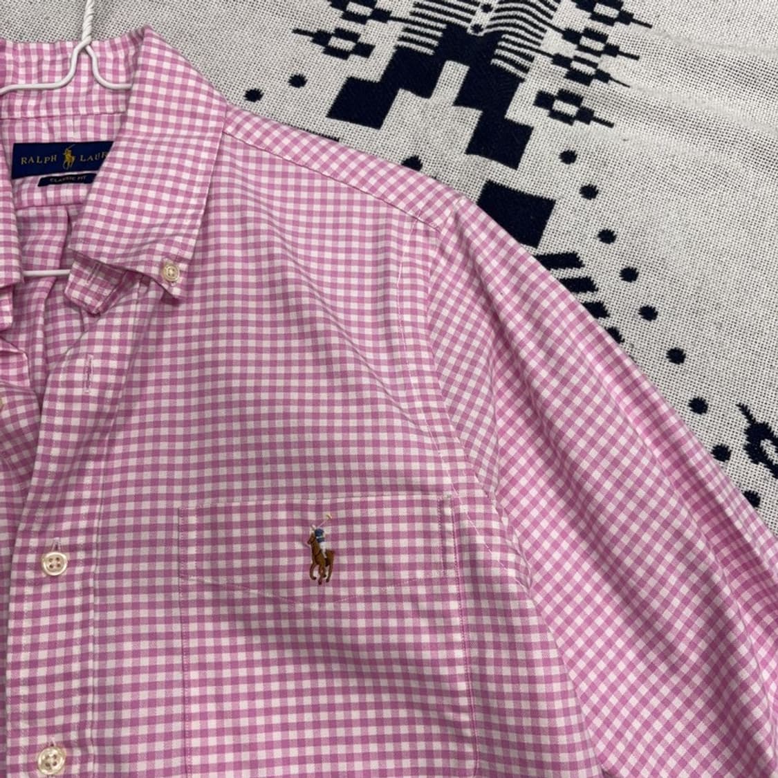 폴로 랄프로렌 클래식핏 멀티포니 핑크 체크 셔츠 S P00069 상품이미지2