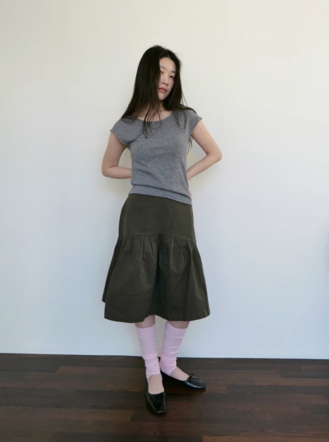베이비랩 work gather skirt 스커트 상품이미지1