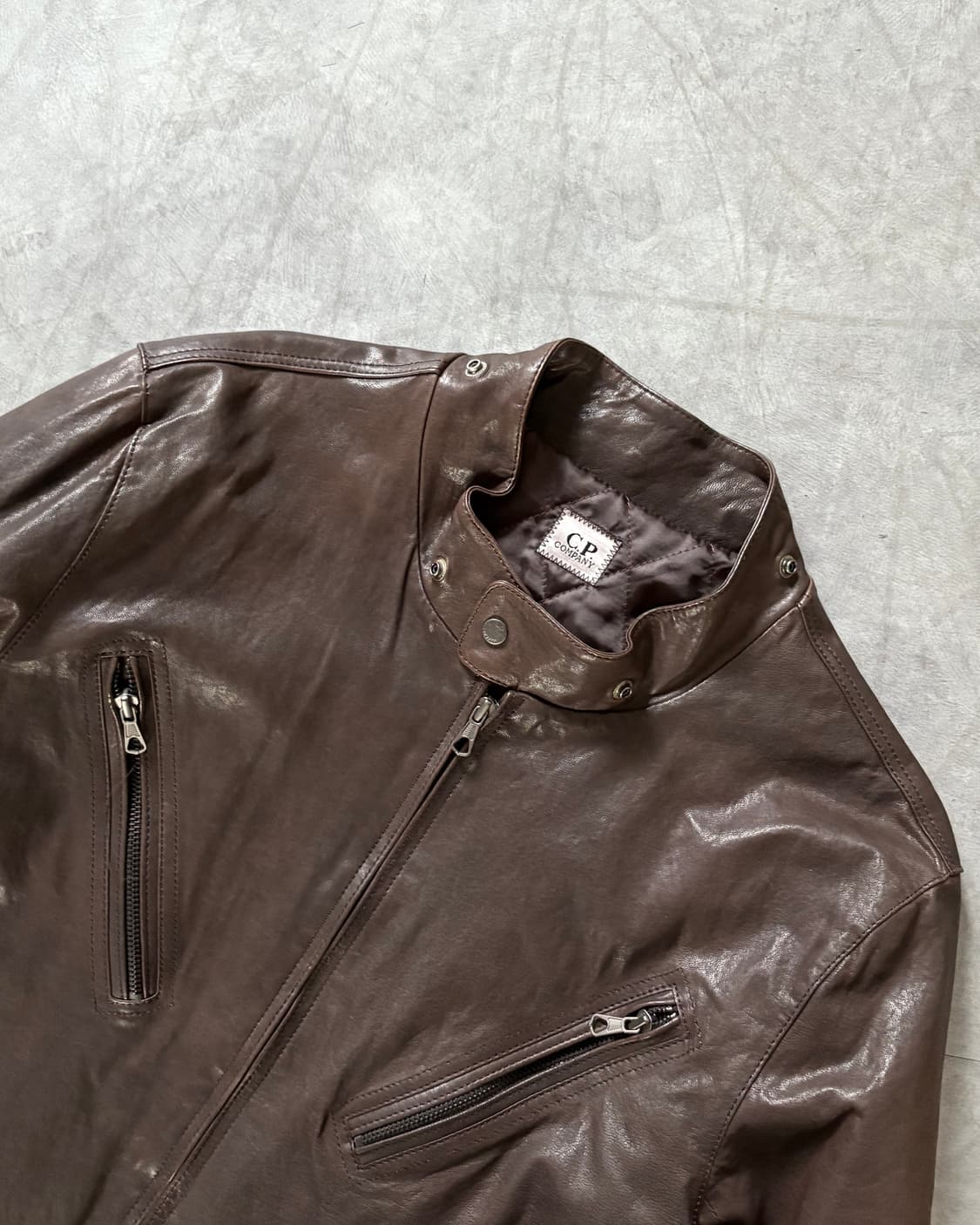 C.P company CP 씨피컴퍼니 브라운 양가죽 라이더 자켓 상품이미지3