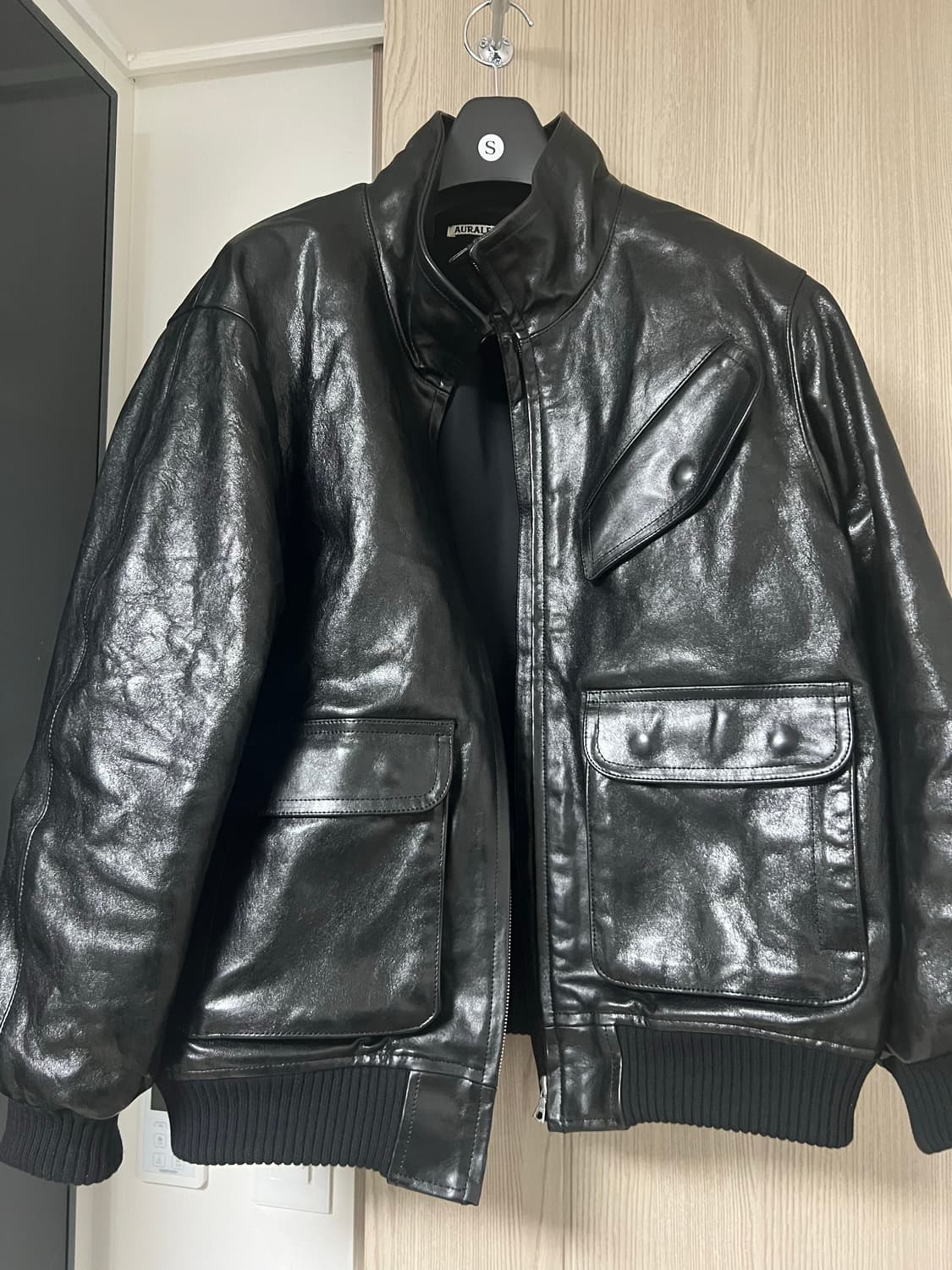 오라리/렘 레더 블루종/블랙/3 상품이미지4