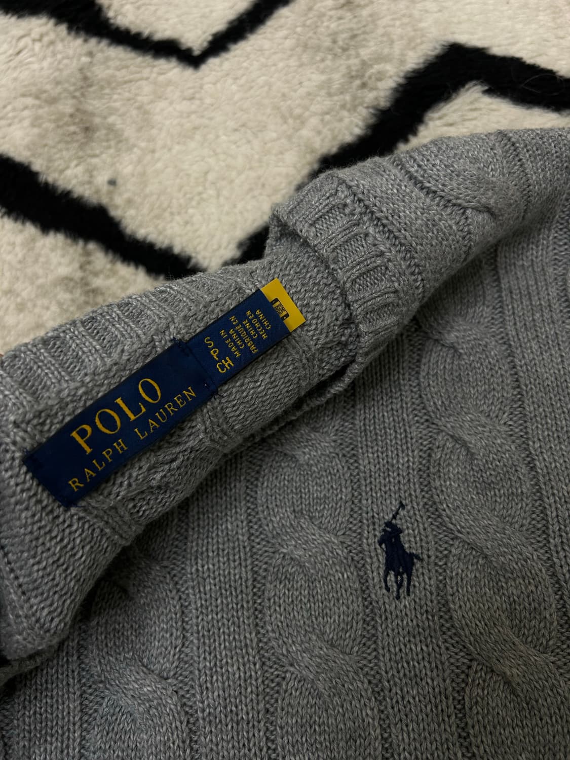 [실측L]폴로랄프로렌 라운드 케이블 니트/그레이 상품이미지6