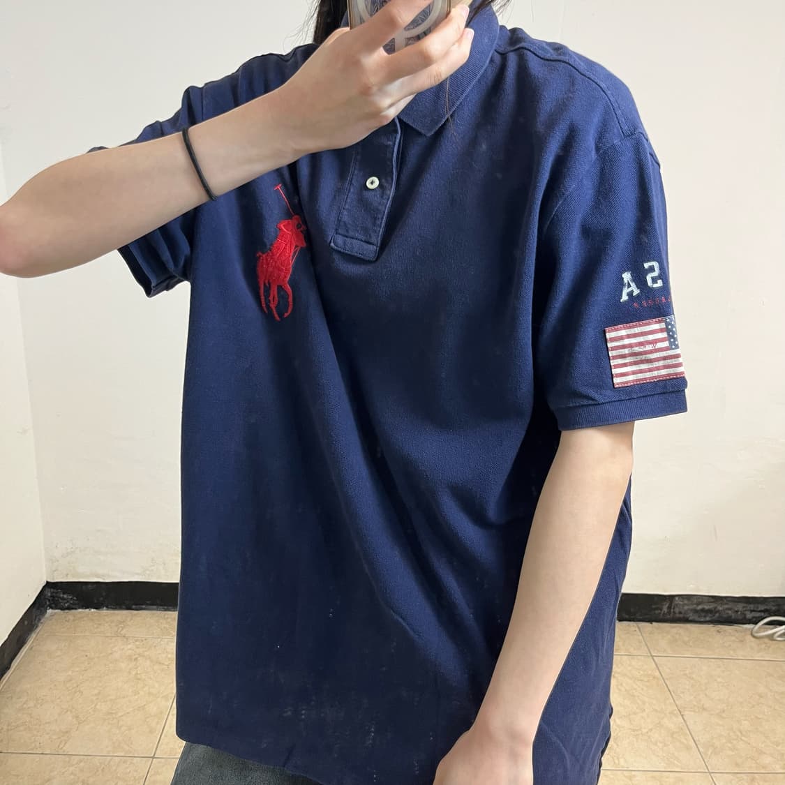 Polo navy big pony USA collar tee 상품이미지3