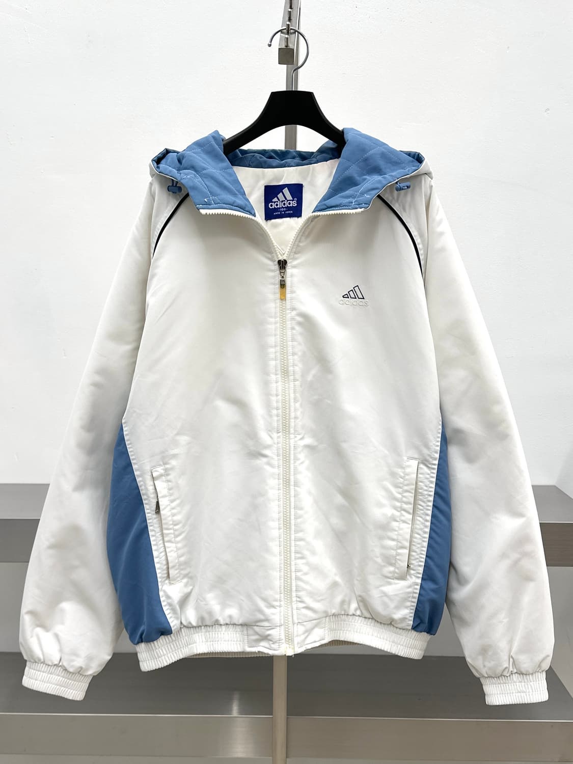 아디다스 화이트/스카이 모비딕 후드 점퍼  상품이미지3