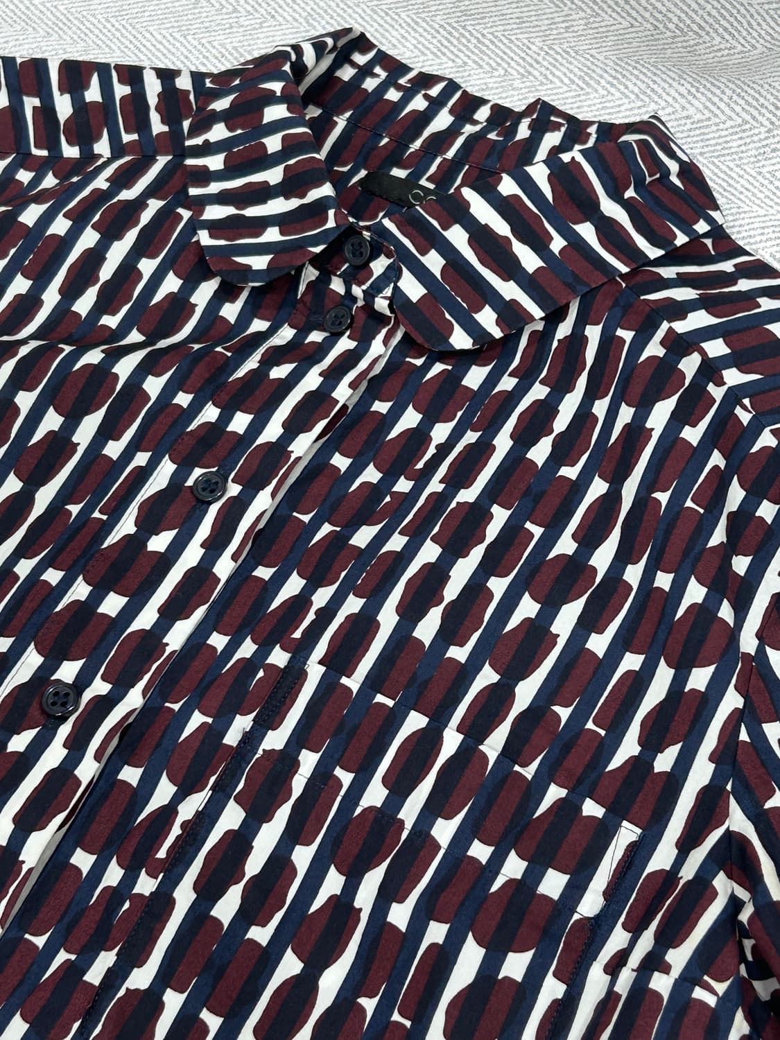 COS 코스 버건디네이비 둥근카라 셔츠 여성 XS 34사이즈 상품이미지7