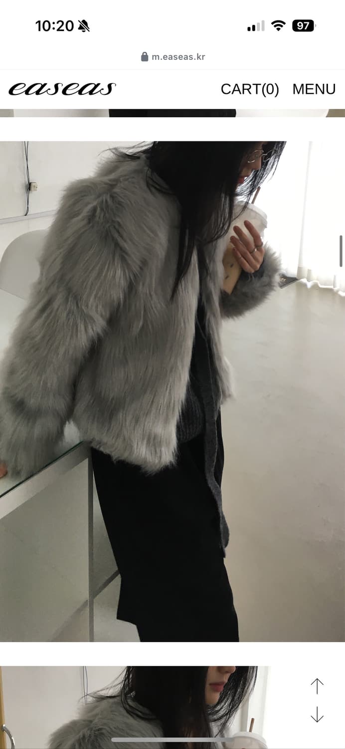 이즈이즈 fog fur jacket 그레이 상품이미지1