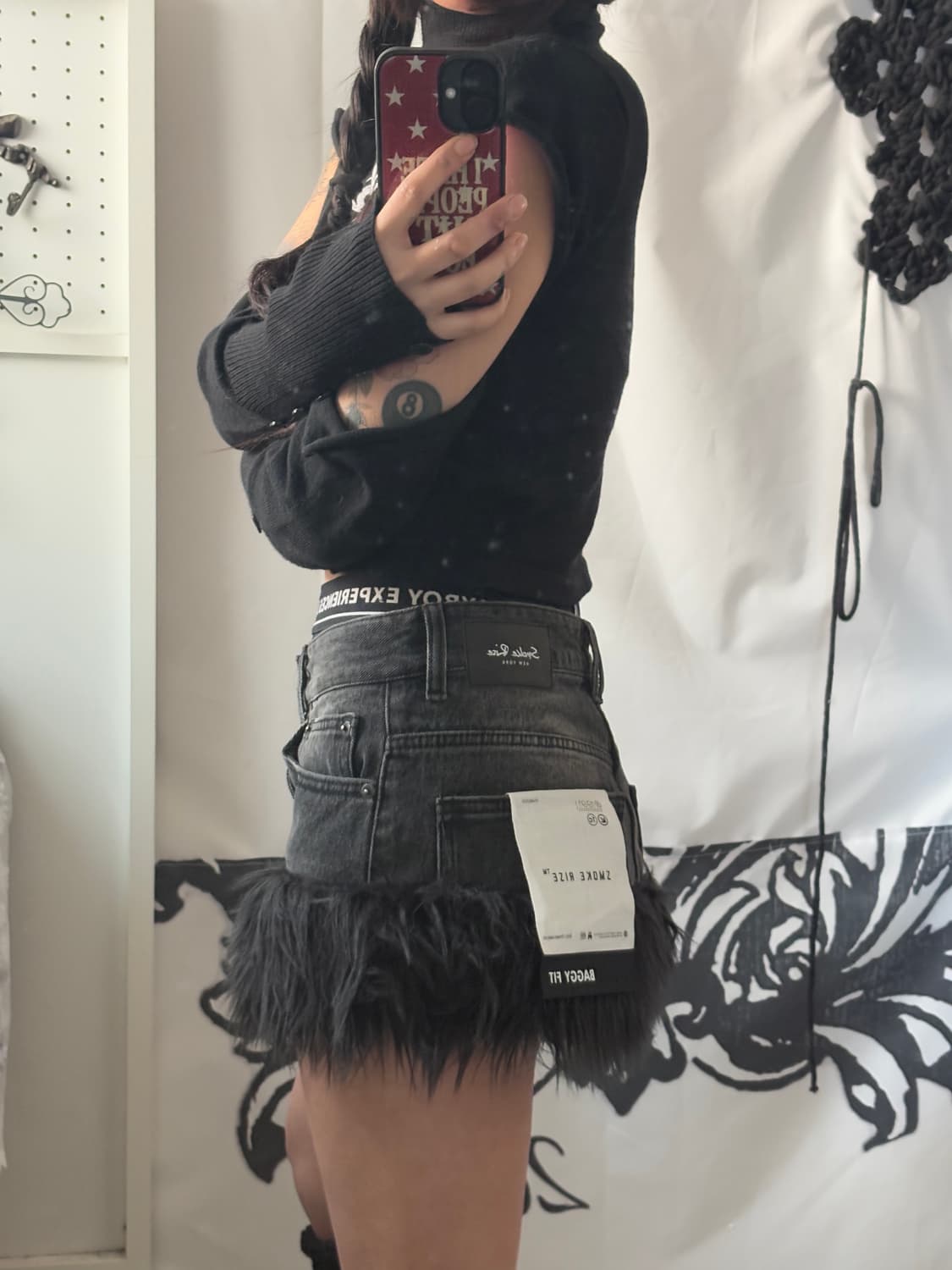 • black fur mini skirt 상품이미지4