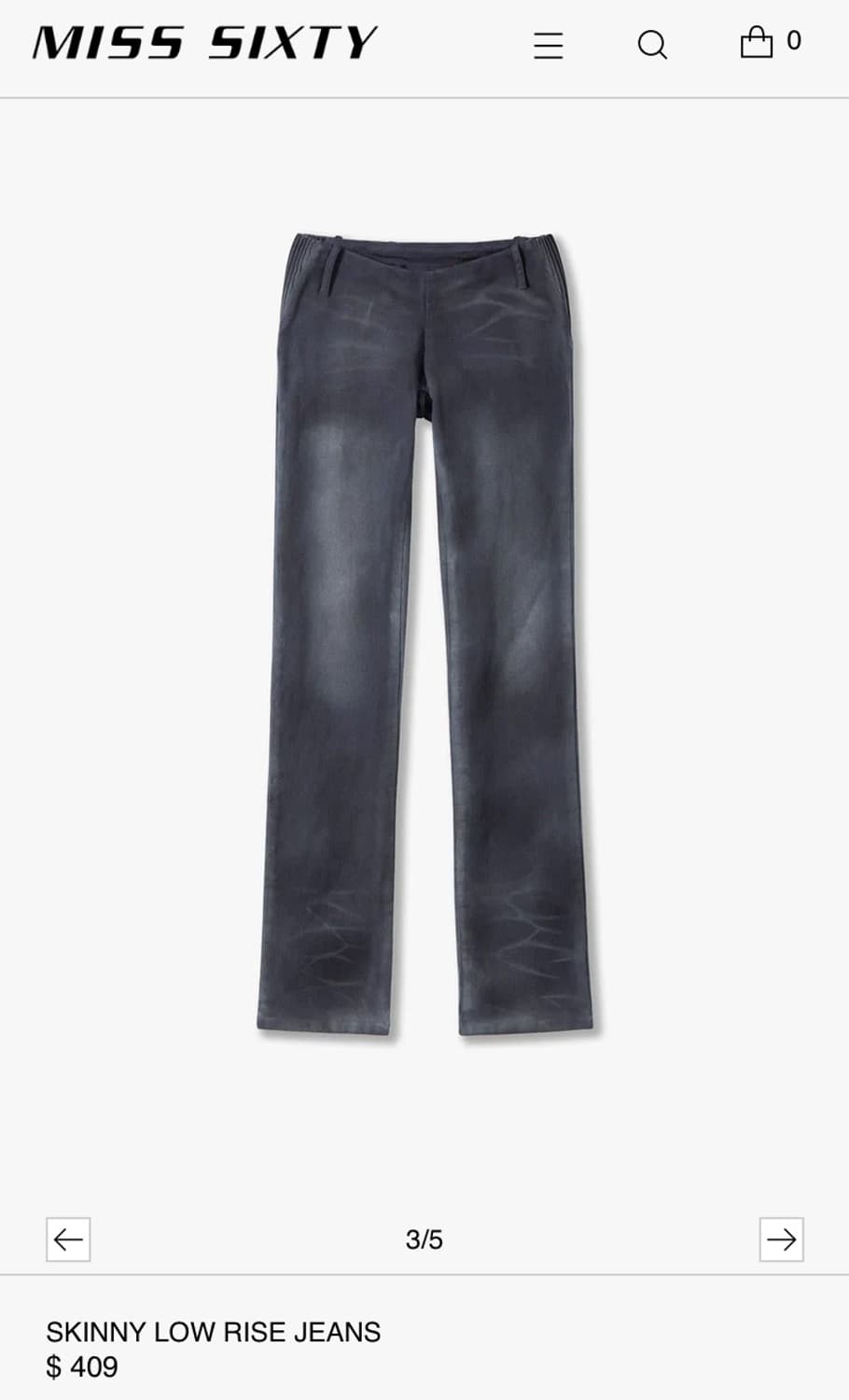 Mowalola x Miss Sixty 스키니 로우라이즈 진 상품이미지2