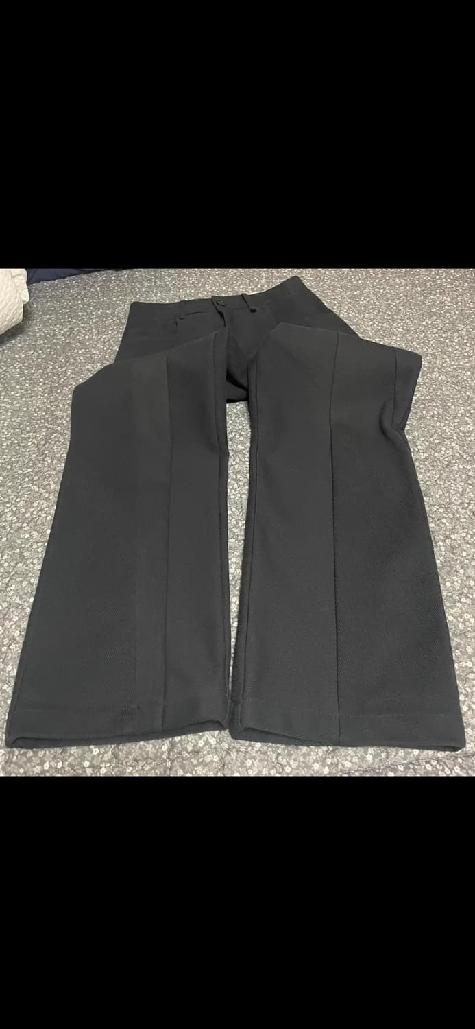 [M] yiyae Aslant Bais Panel Pants navy 상품이미지3