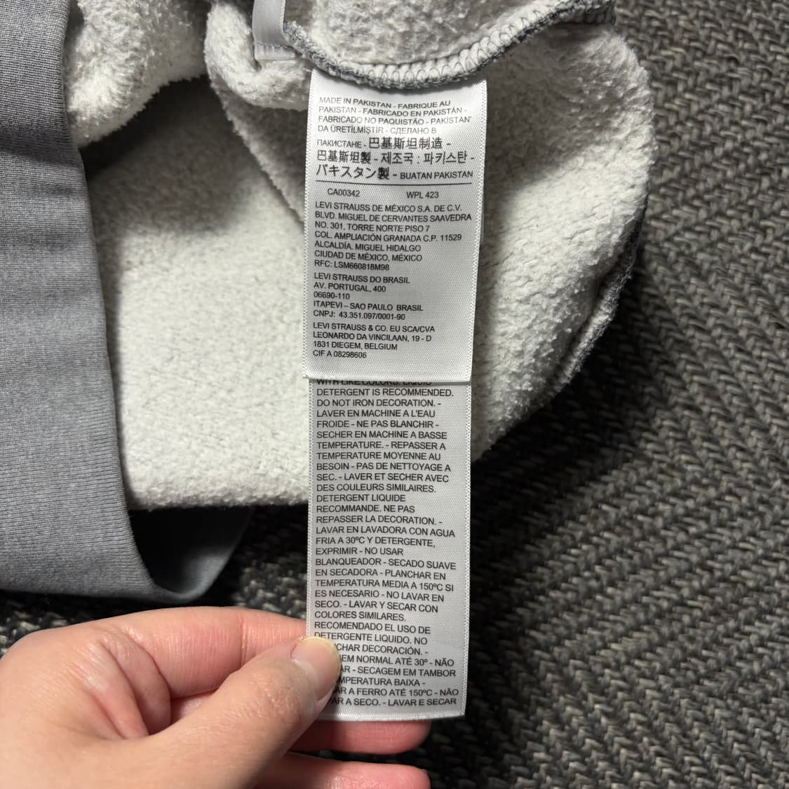 리바이스 빅로고 그레이 후드집업(M) 상품이미지6