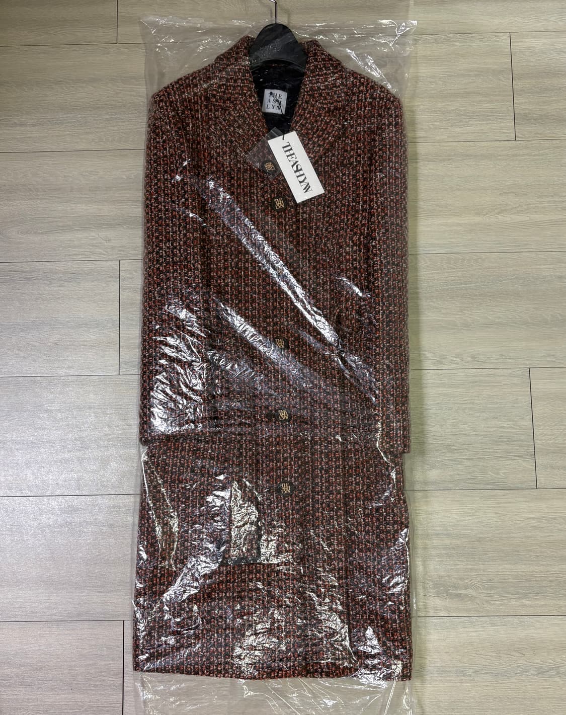 더애쉴린 파멜라 트위드 싱글 코트 와인 새상품 상품이미지9