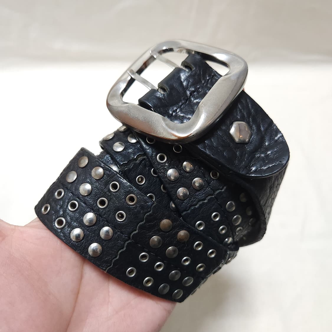 [OS] 소가죽 빈티지 스터드 남여 벨트 상품이미지6