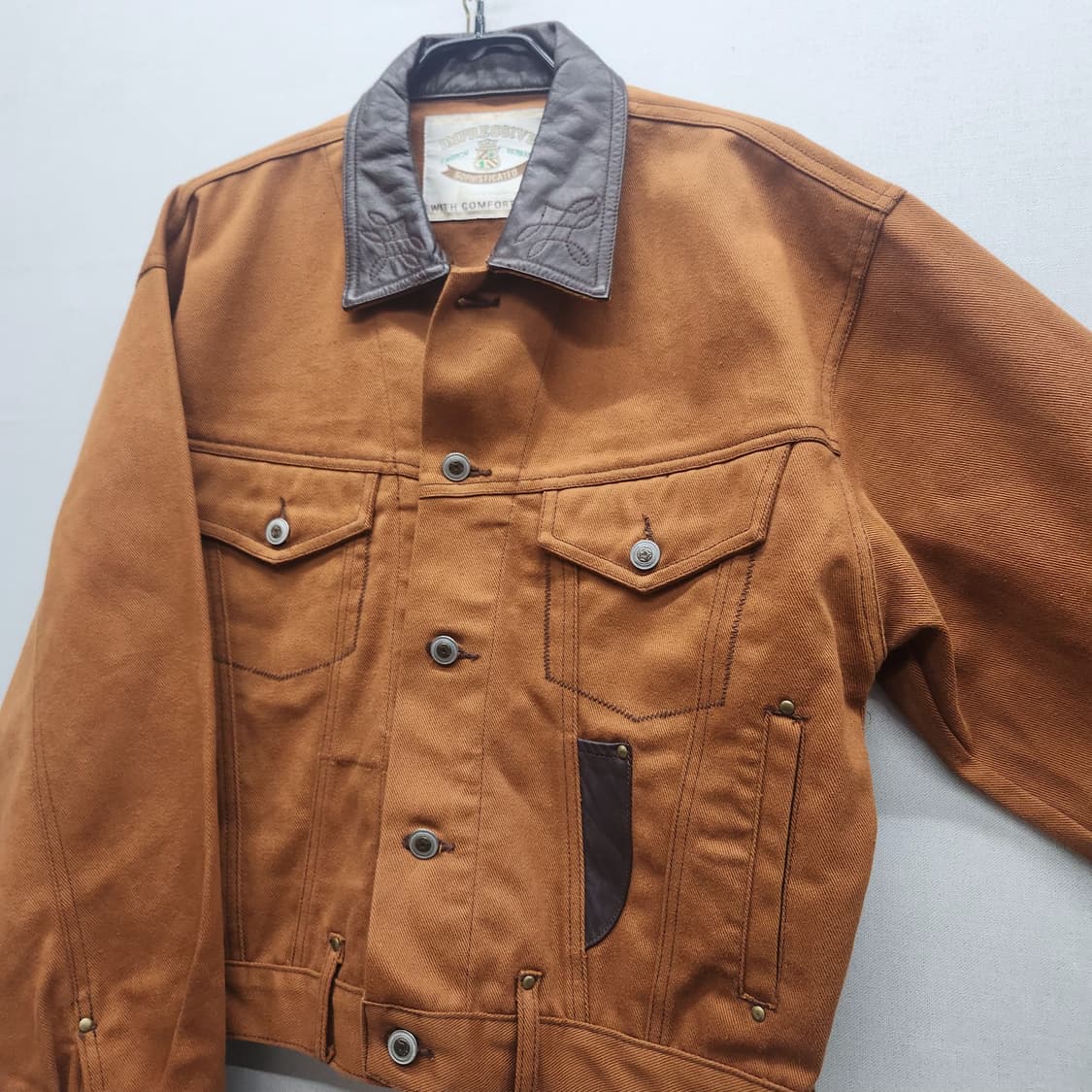 IMPRESSIVE 90's 빈티지 소가죽(카라) 워크자켓 XL 상품이미지2