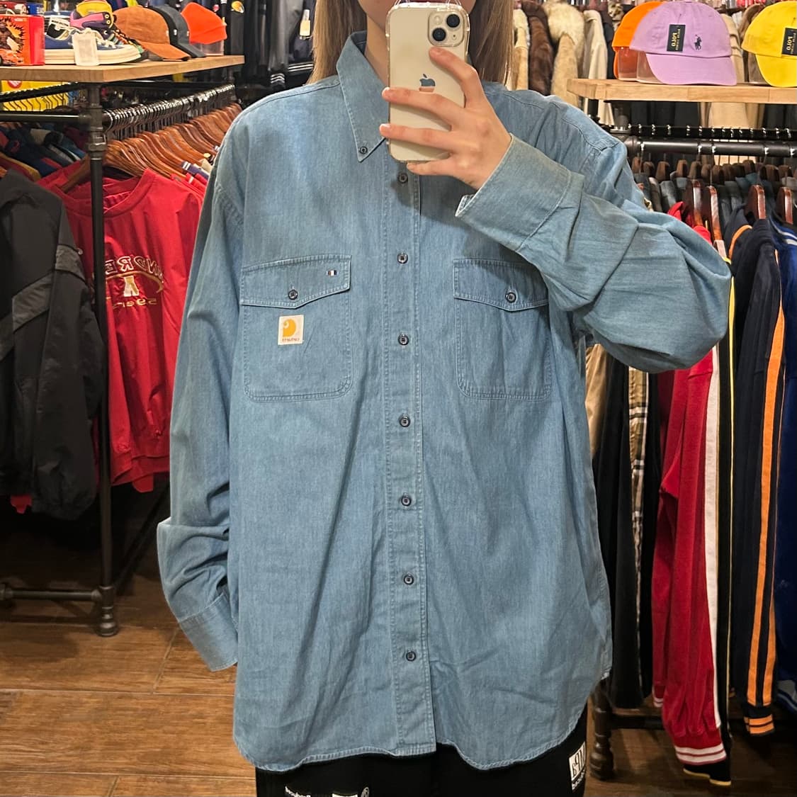 [HI]  칼하트 셔츠 데님 블루 상품이미지2
