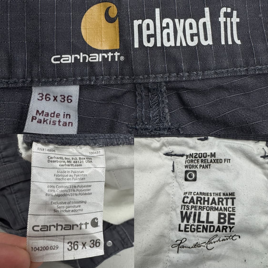 칼하트 OG 립스탑 와이드 워크 카고팬츠 상품이미지10