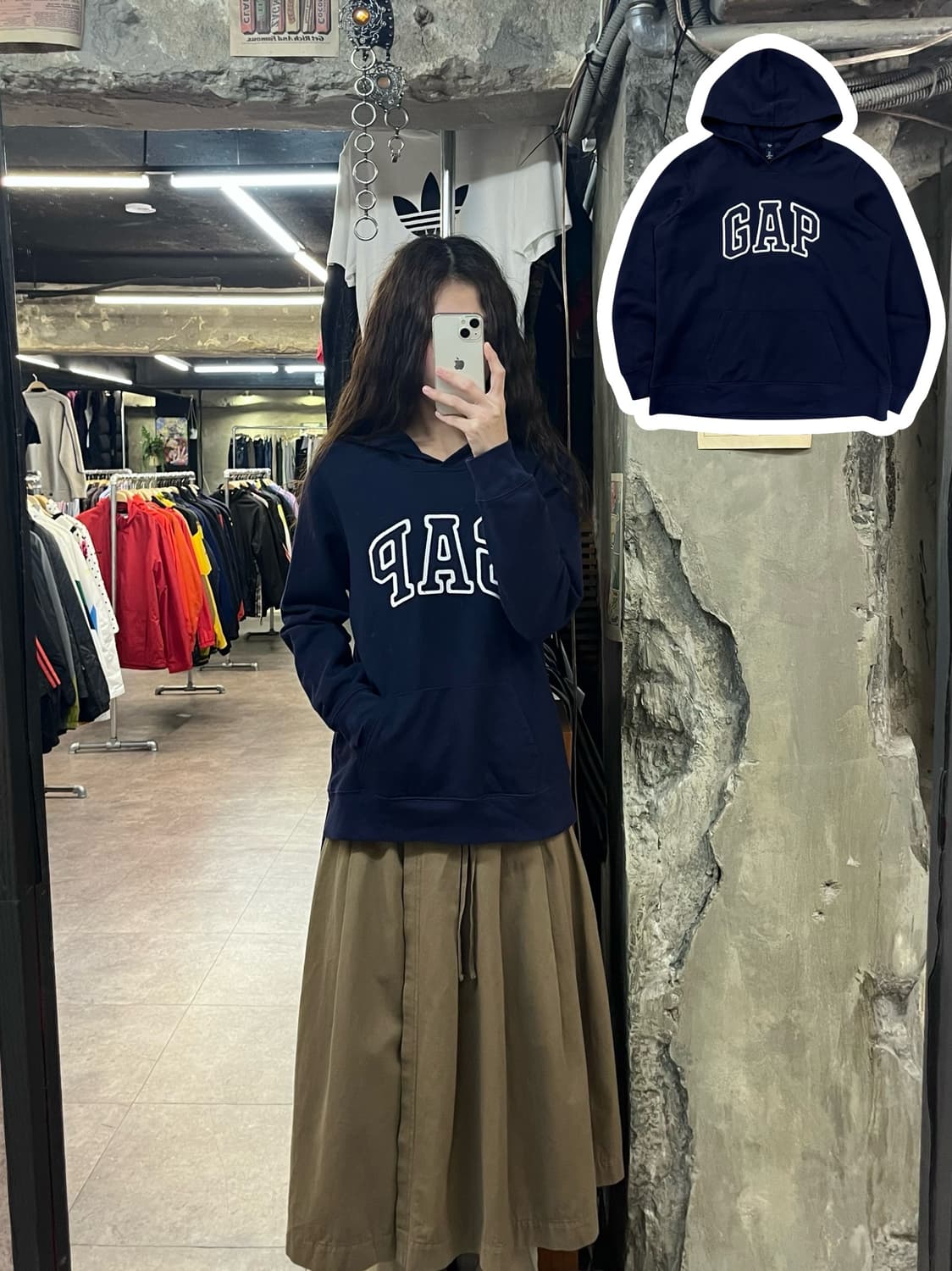 갭 후드티 네이비 L #csz2031 상품이미지2