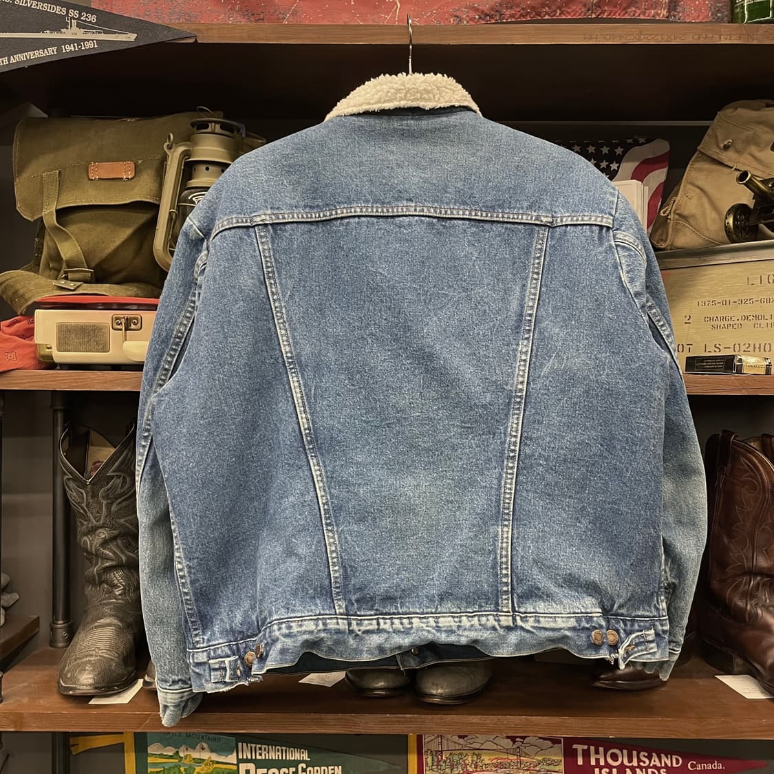 90s 랭글러 M-159 웨스턴 쉐르파 데님 자켓 상품이미지2