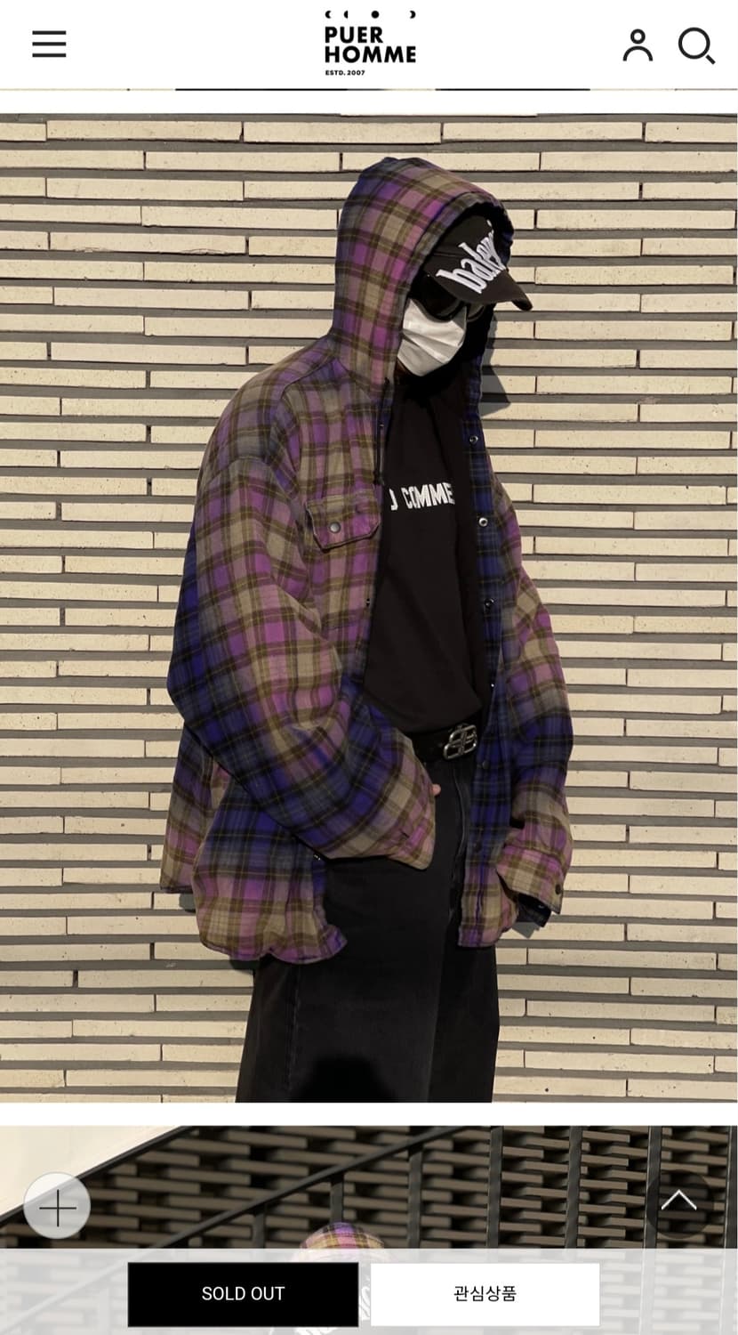 퓨에르옴므 발렌 블리치드 후드 셔츠 자켓 상품이미지4