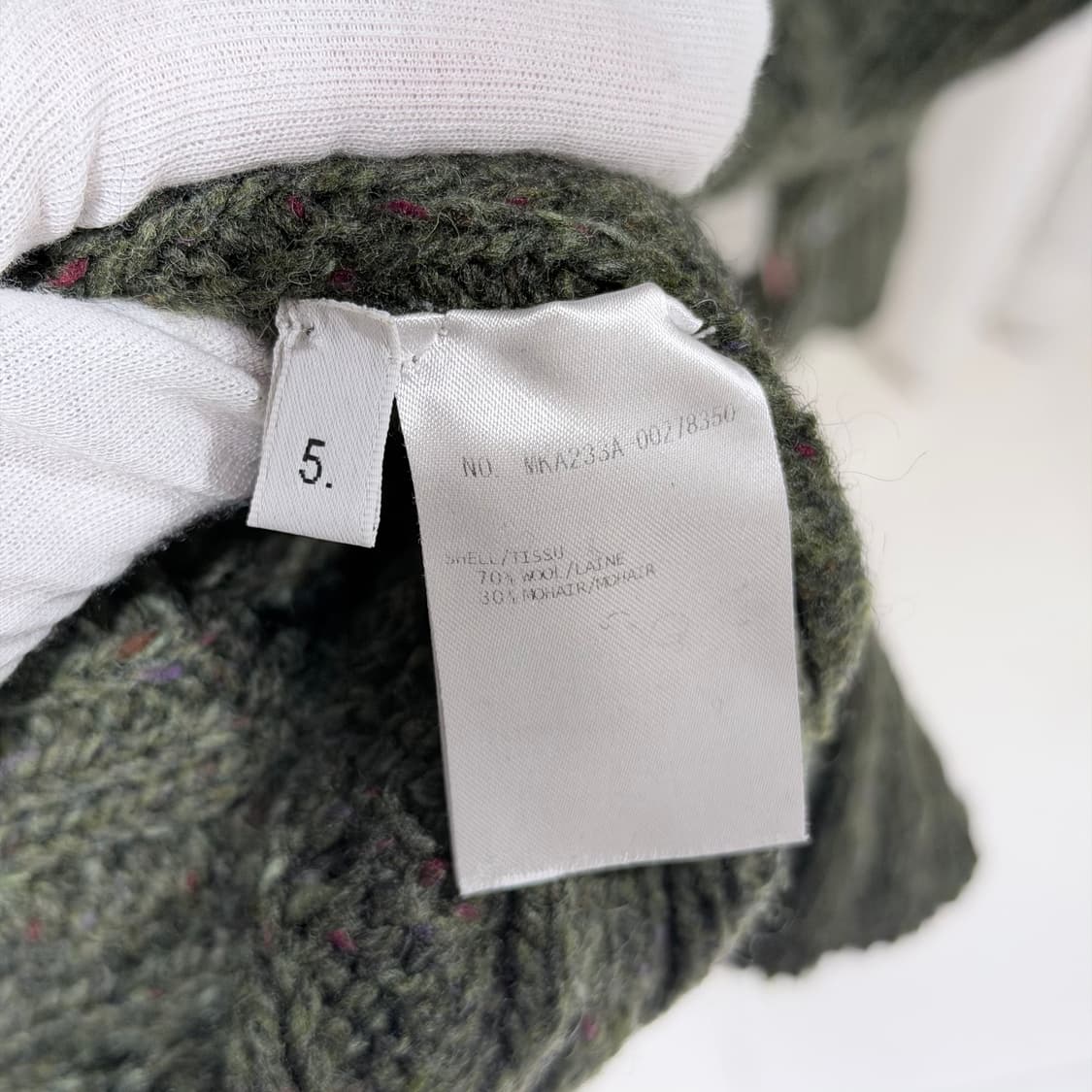 (A+/5) / 톰브라운 아란 사선완장 케이블 니트 다크 그린 상품이미지8