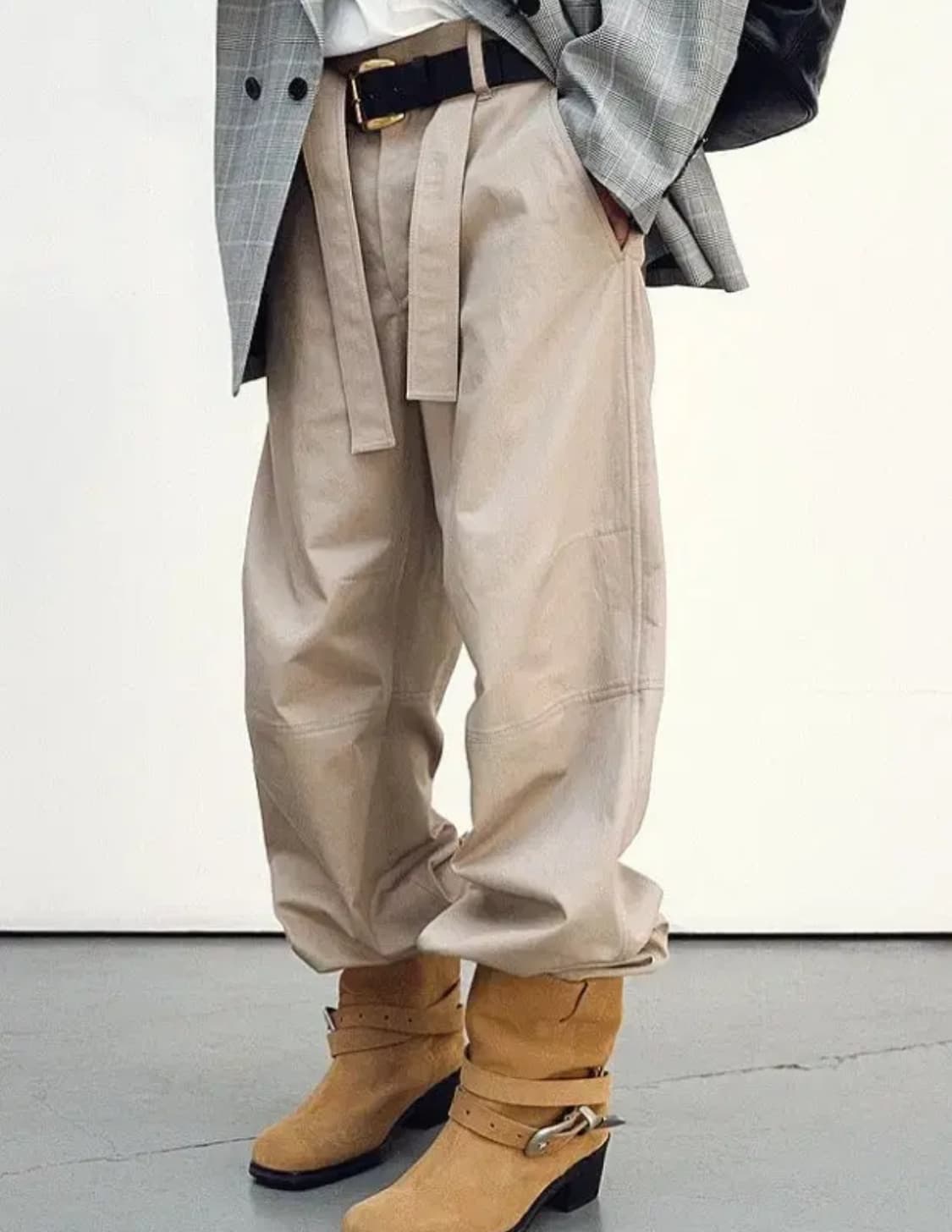 24ss 렉토 그레이지 코튼 워커 팬츠 세피아그레이 상품이미지1