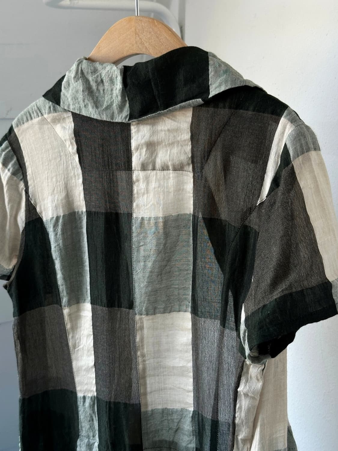 Cotton linen shirred panel design onepie 상품이미지7